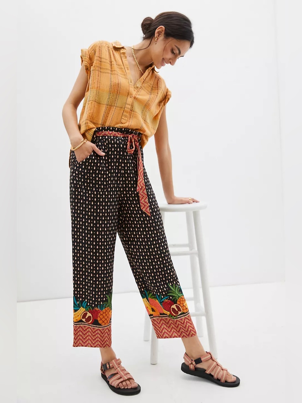 NWOT Farm Rio Tucker Paperbag Pants size XS